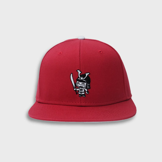 A Sleeping Samurai Tokyo baseball cap in red front view