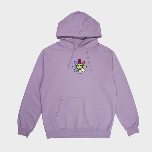 A Sleeping Samurai Happy Flowers Pink Hoodie