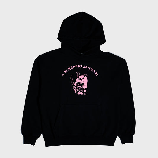A Sleeping Samurai Love To Fly Short-Sleeve Black Hoodie Front