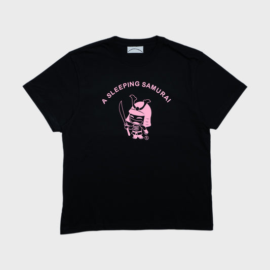 A Sleeping Samurai Love To Fly Short-Sleeve Black T-Shirt Front