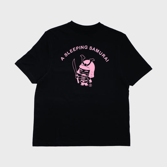 A Sleeping Samurai Love To Fly Short-Sleeve Black T-Shirt Front