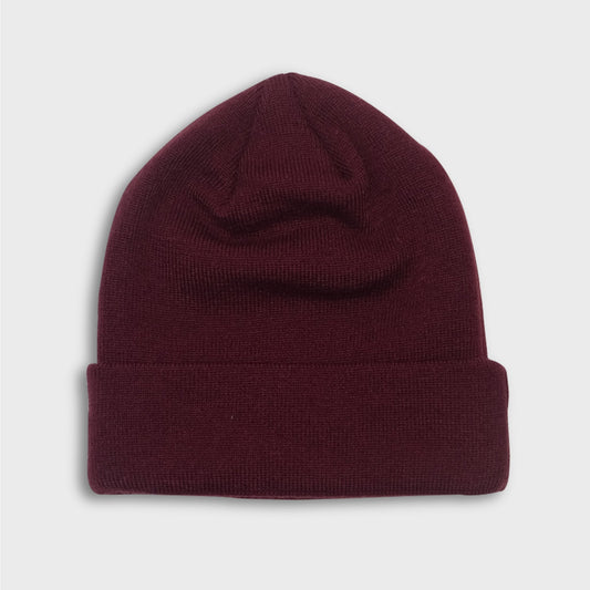 A Sleeping Samurai New Era Burgundy Beanie back view