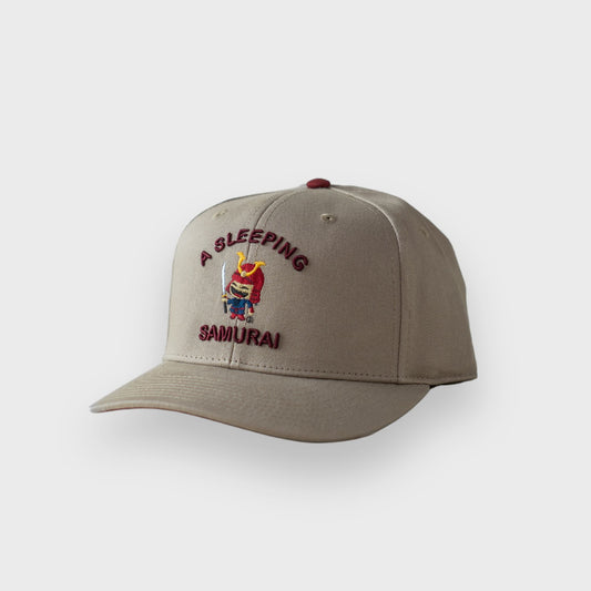 A Sleeping Samurai Saturday Morning College Baseball Cap Front Side View