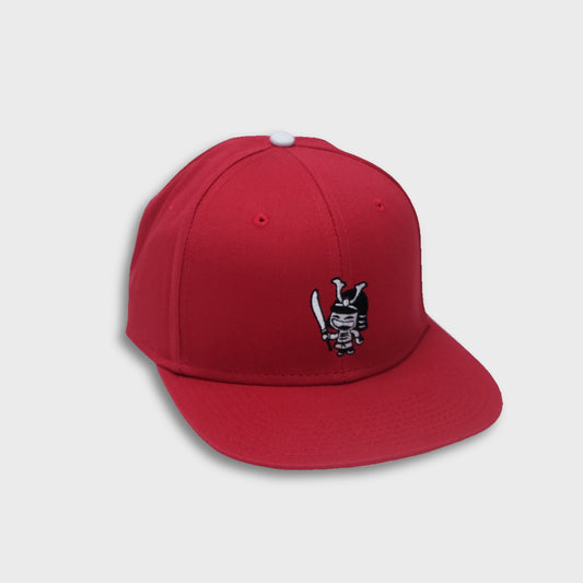 A Sleeping Samurai Tokyo baseball cap in red side view