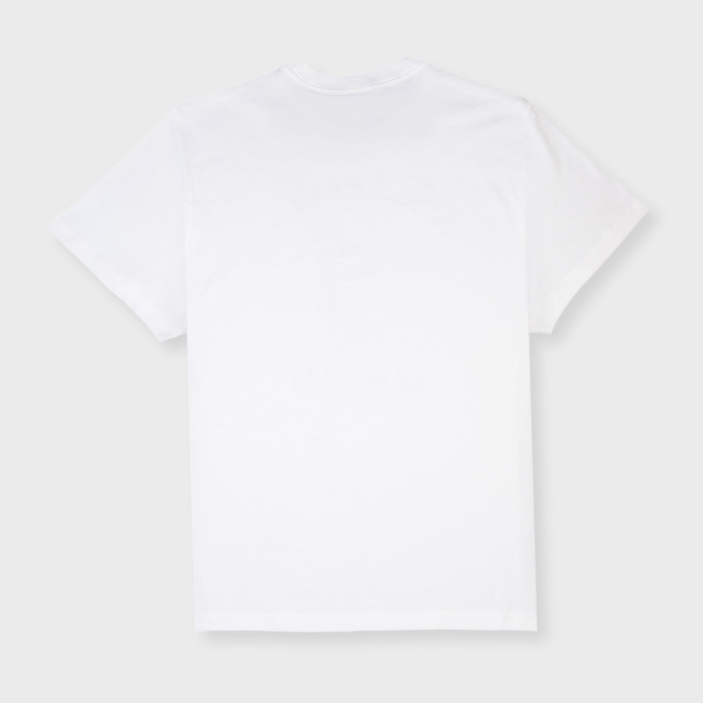 A Sleeping Samurai College Silhouette Logo Short Sleeve T-Shirt in white organic cotton back view