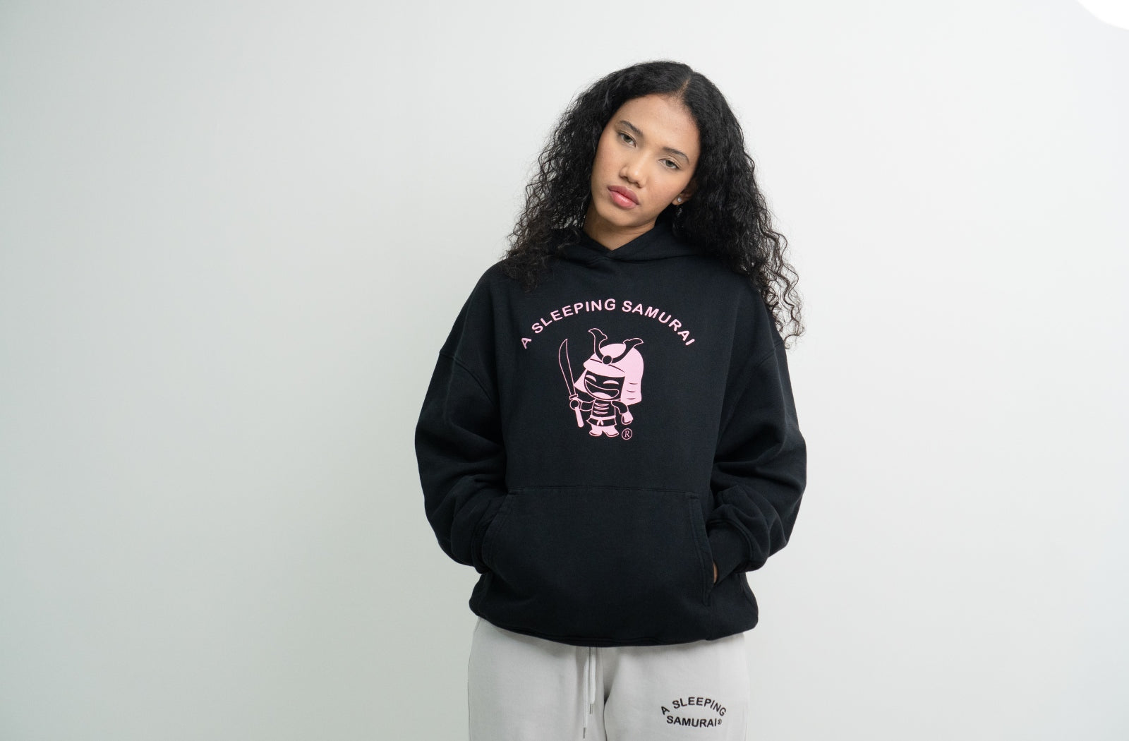 A Sleeping Samurai Love T Fly Organic Black Hoodie