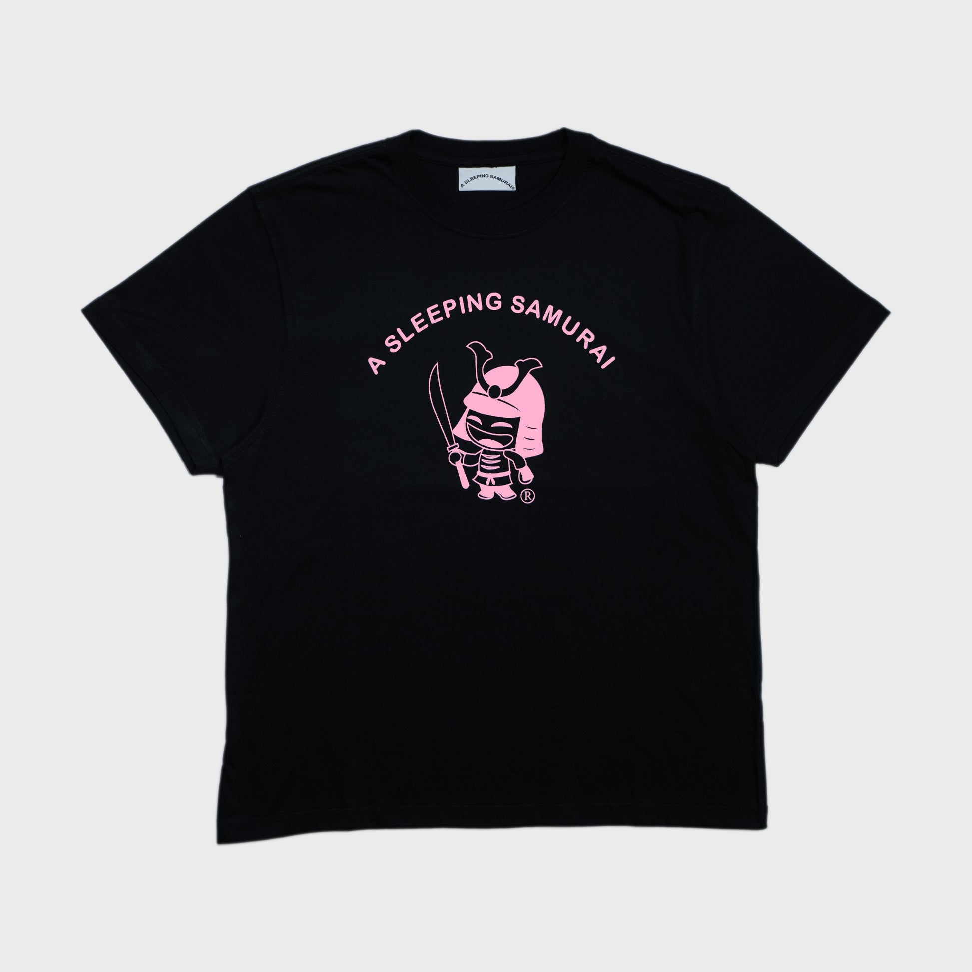 A Sleeping Samurai Love To Fly Short-Sleeve Black T-Shirt Front