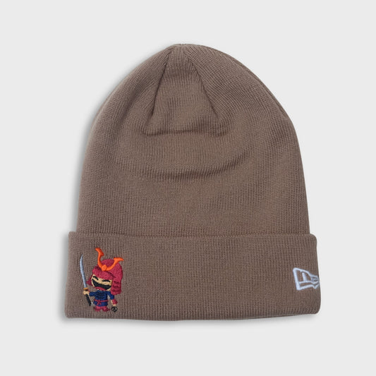 A Sleeping Samurai New Era Brown Beanie front view